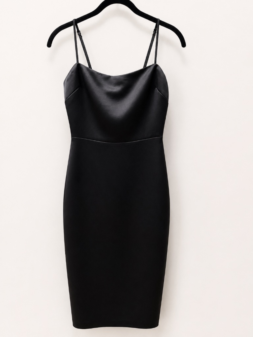 Aritzia Wilfred Madelyn Satin Dress Black Size 2 Square Neck Midi $128